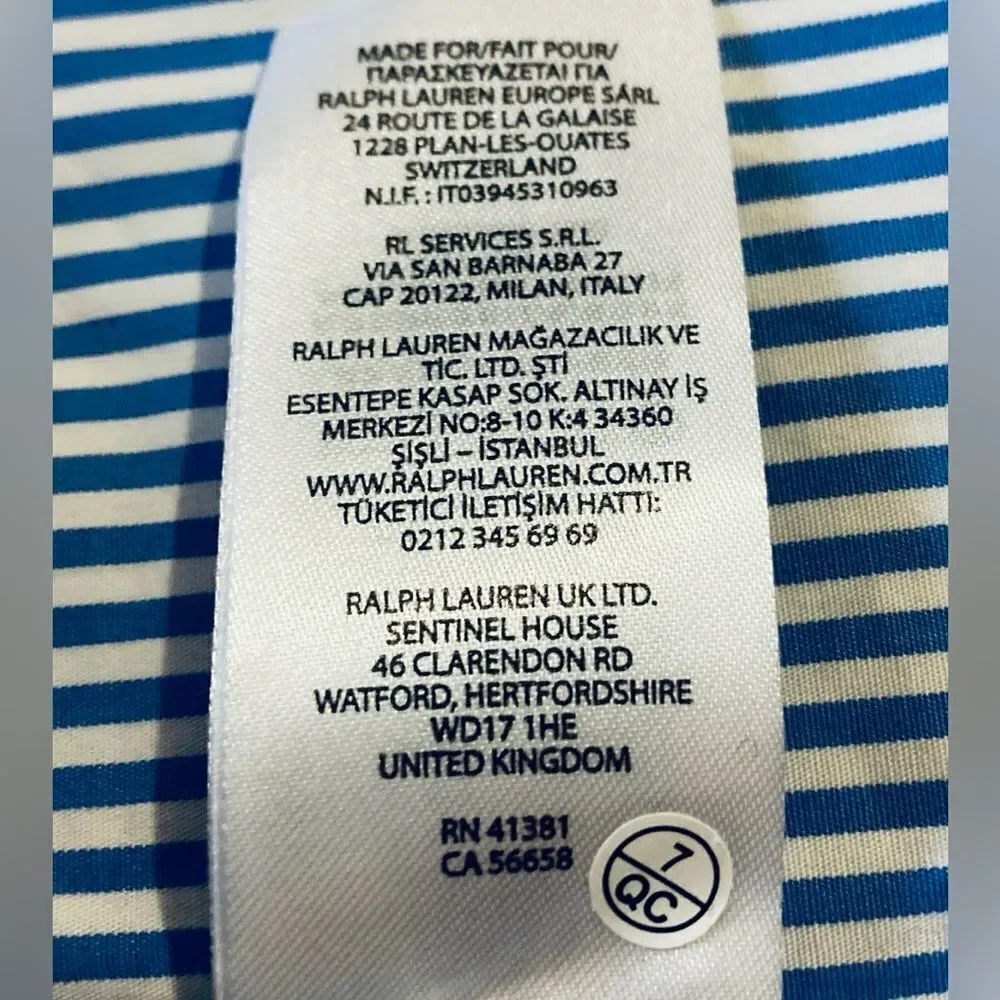 Polo Ralph Lauren US Open Tennis Staff Men’s Striped Shirt SZ 171/2-XL Like New